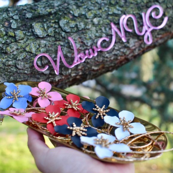 Anthropologie Flower Petals Drop Big Hoop Earrings - Picture 10 of 10